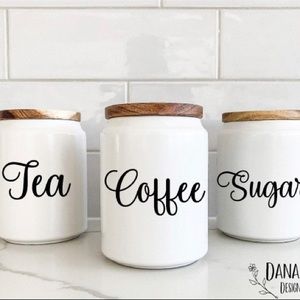 Tea coffee and sugar decal